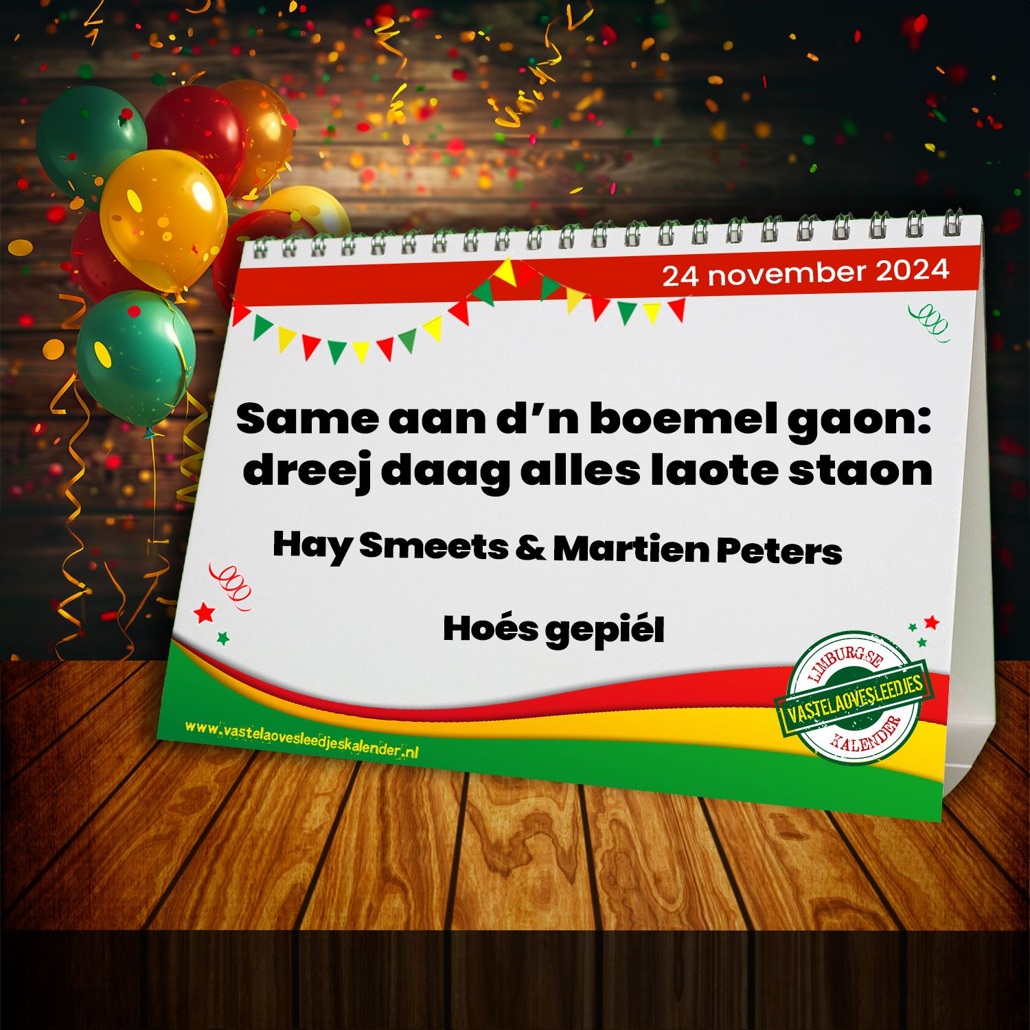 Same aan d’n boemel gaon: dreej daag alles laote staon
