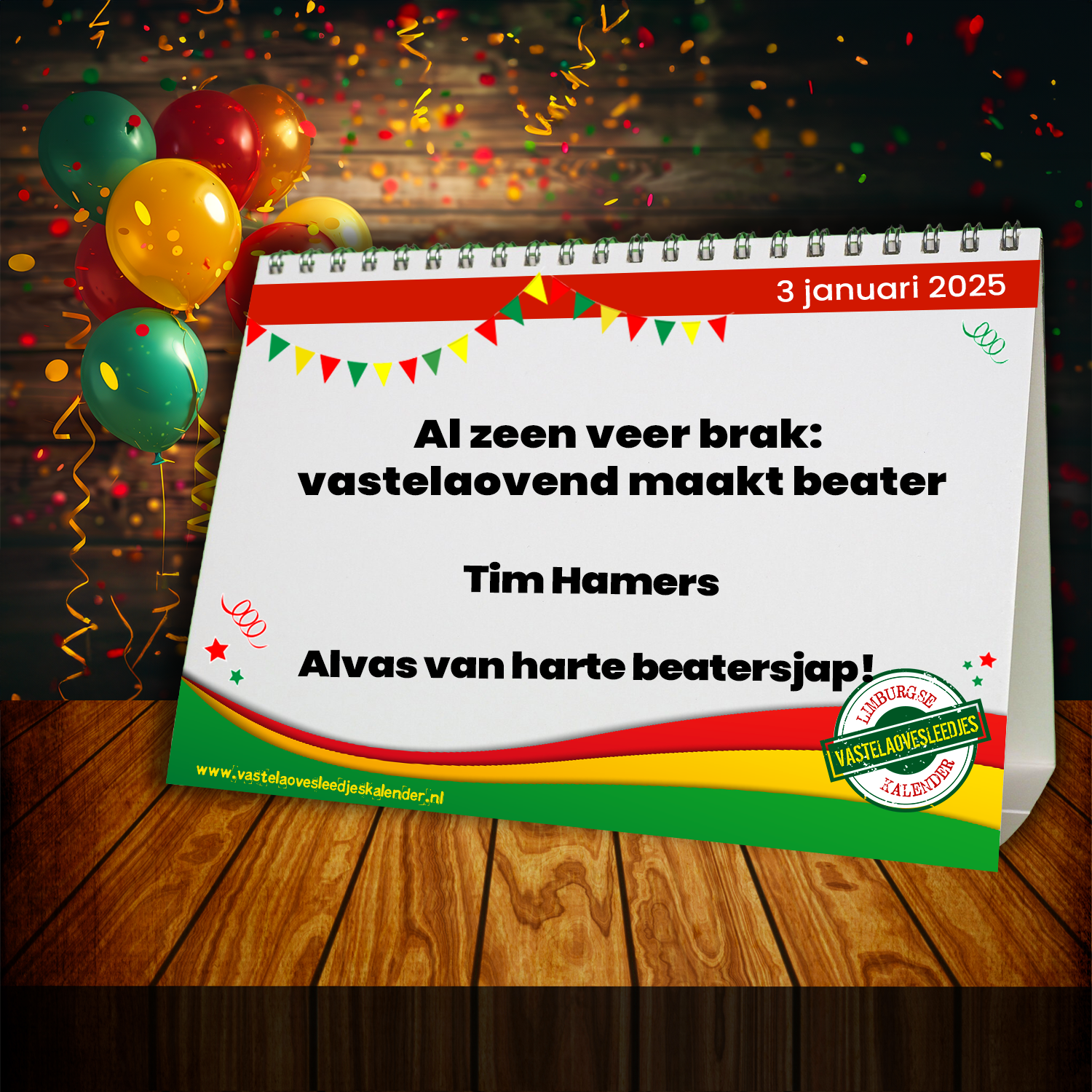 Al zeen veer brak vastelaovend maakt beater