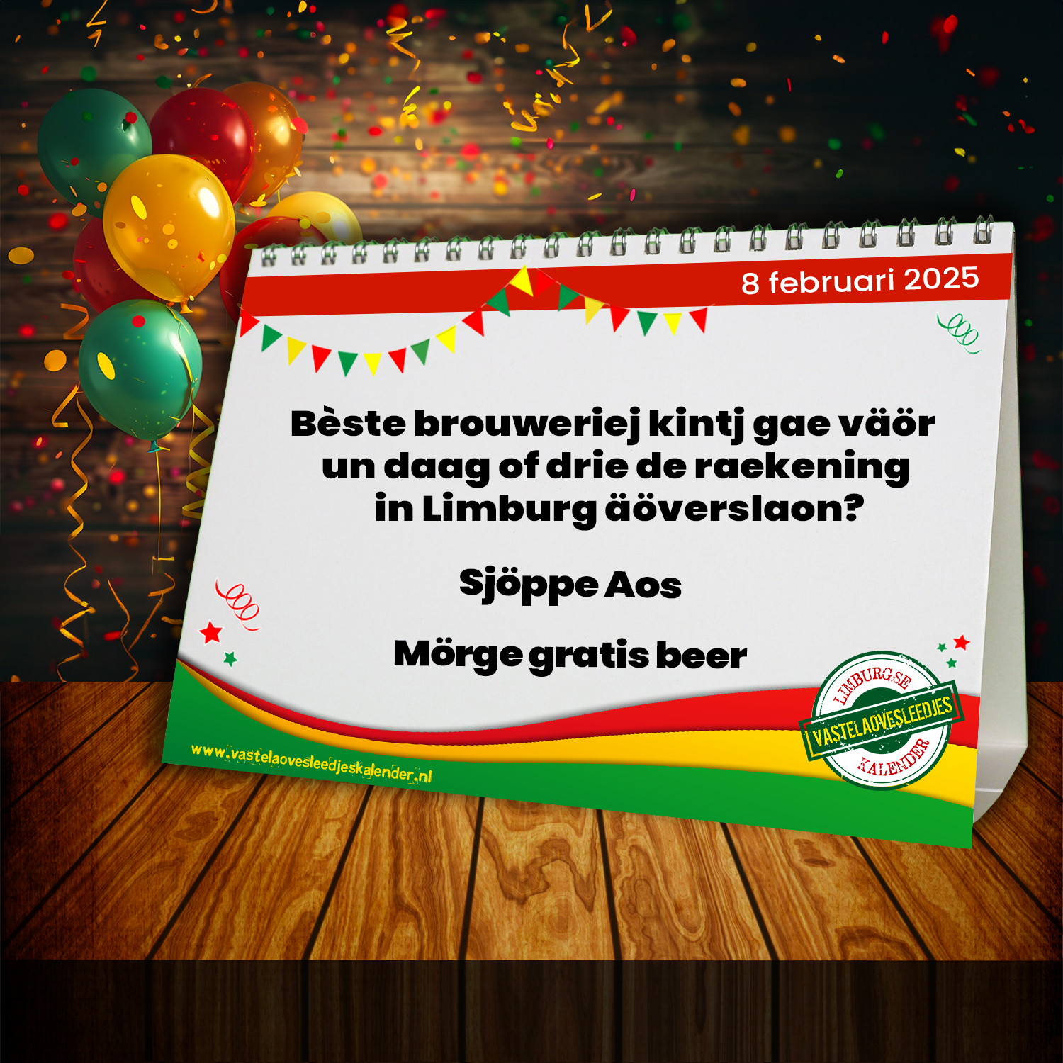 Bèste brouweriej kintj gae väör un daag of drie de raekening in Limburg äöverslaon?