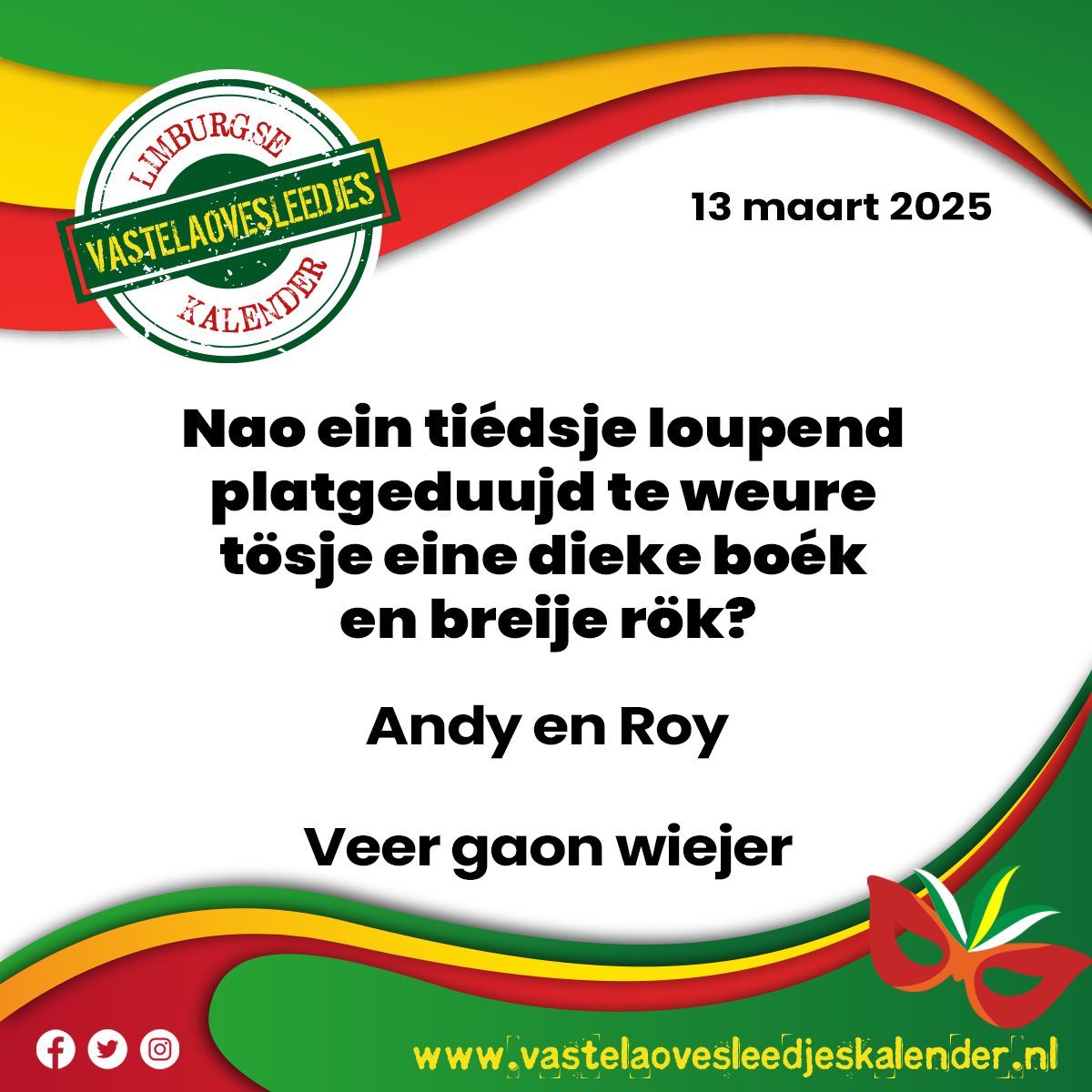 Nao ein tiédsje loupend platgeduujd te weure tösje eine dieke boék en breije rö?