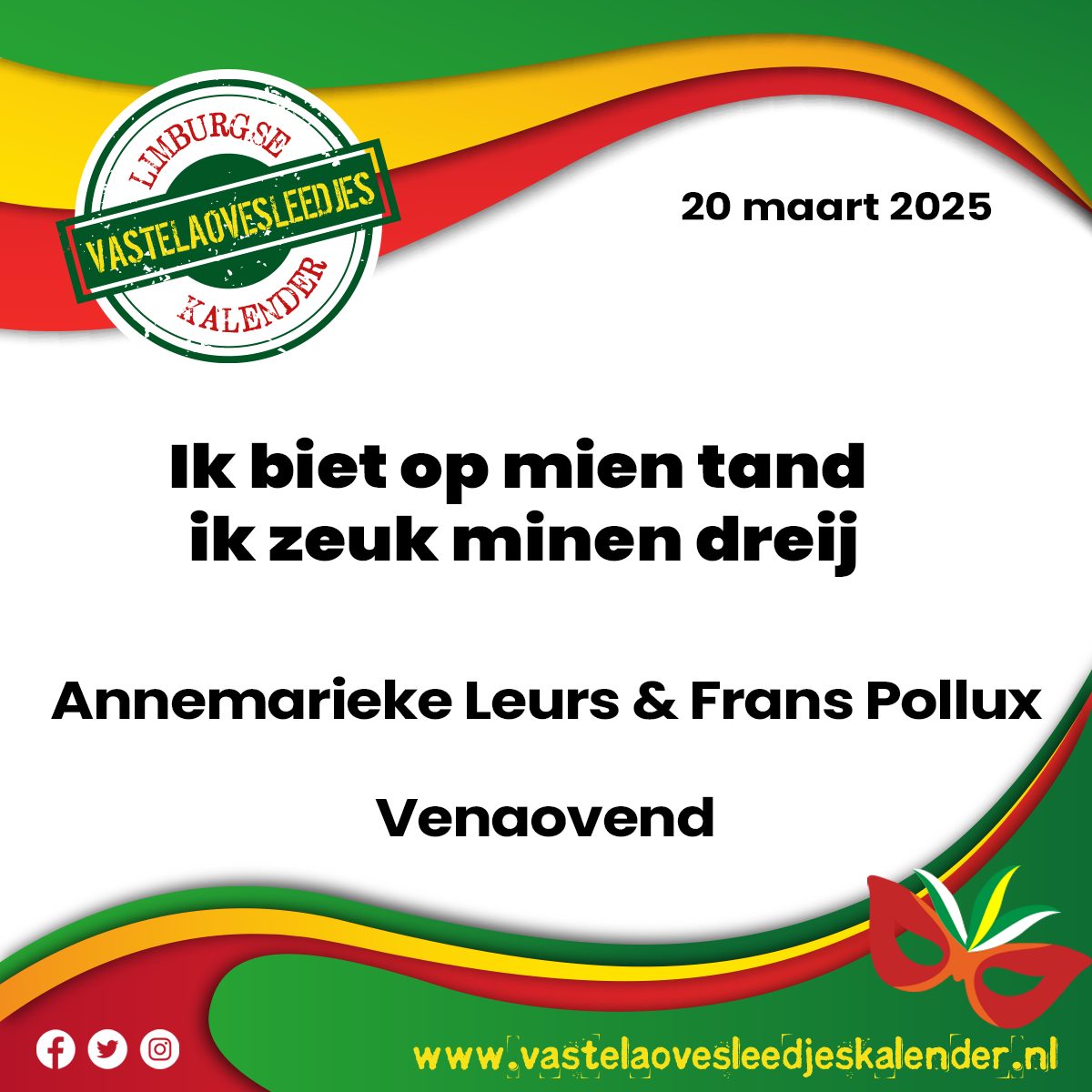 Ik biet op mien tand ik zeuk minen dreij