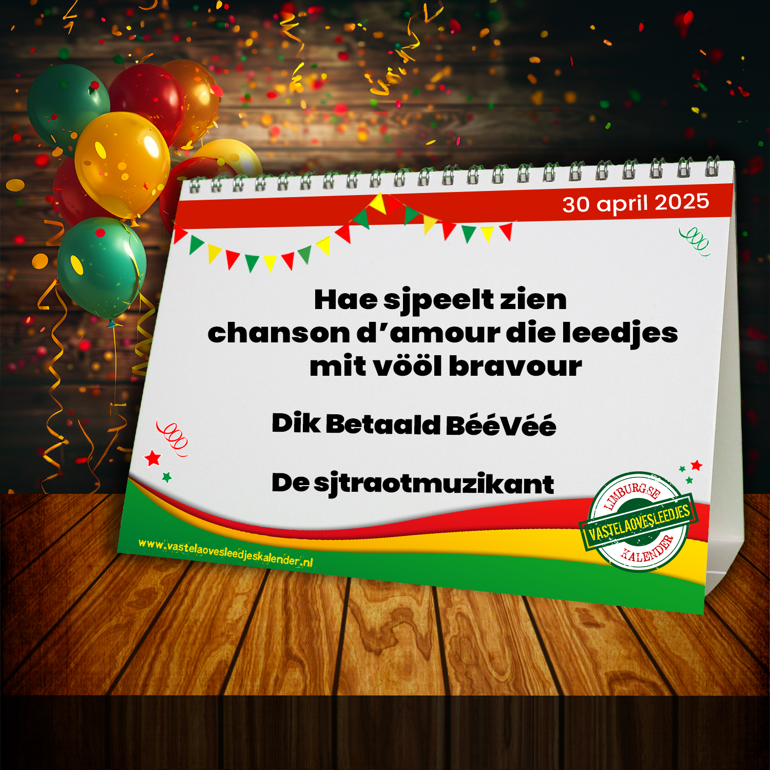 Hae sjpeelt zien chanson d’amour die leedjes mit vööl bravour