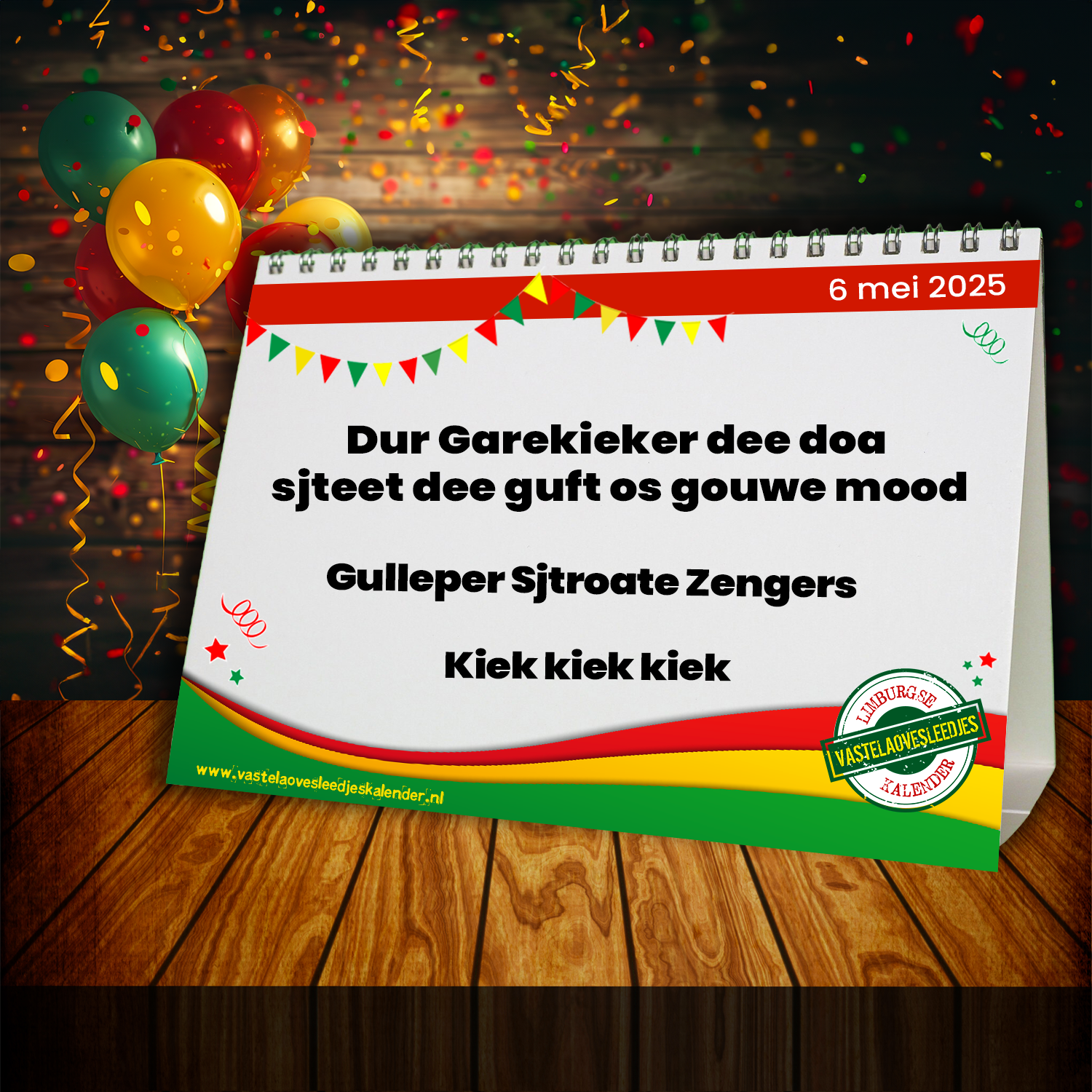 Dur Garekieker dee doa sjteet dee guft os gouwe mood