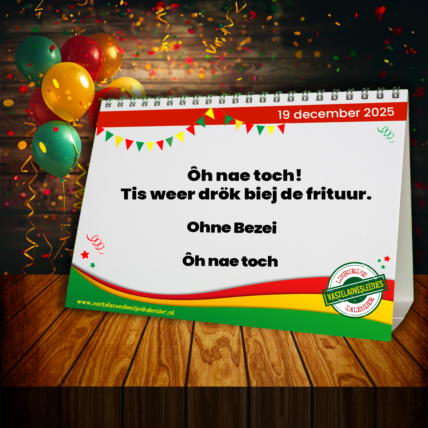 Ôh nae toch! Tis weer drök biej de frituur.